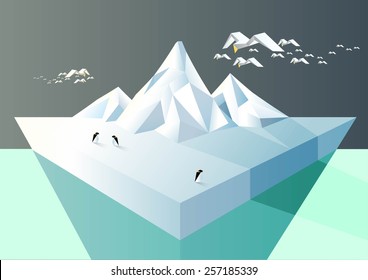 Ice Berg Vector low poly polygon