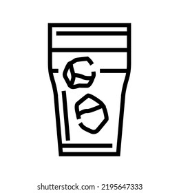 ice beverage drink line icon vector. ice beverage drink sign. isolated contour symbol black illustration