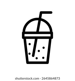 Ice Blend Icon Fresh Drink Vector Line Style Symbol