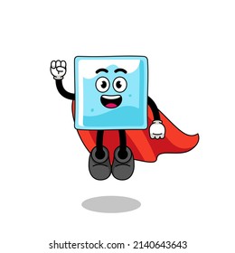 caricatura de bloques de hielo con superhéroe volador , diseño de personajes
