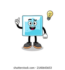caricatura de bloques de hielo con una pose de idea , diseño de personaje