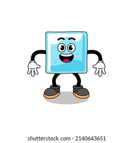 ice block cartoon with surprised gesture , character design