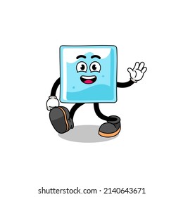 ice block cartoon walking , character design