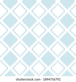 Ice Blue Argyle, diamond shape seamless pattern background suitable for fashion textile, knitwear, graphics