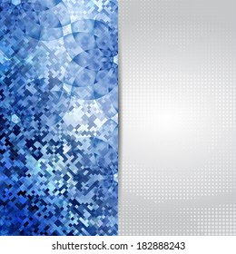 Ice blue card or invitation template with floral background and place for text.