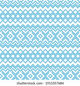 Ice Blue Christmas fair isle pattern background for fashion textiles, knitwear and graphics