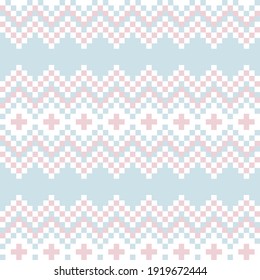 Ice Blue Christmas fair isle pattern background for fashion textiles, knitwear and graphics