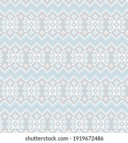 Ice Blue Christmas fair isle pattern background for fashion textiles, knitwear and graphics