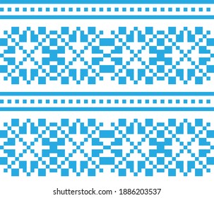 Ice Blue Christmas snowflake fair isle pattern background suitable for fashion textiles, knitwear and graphics