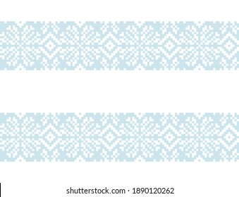 Ice Blue Christmas snowflake fair isle pattern background suitable for fashion textiles, knitwear and graphics