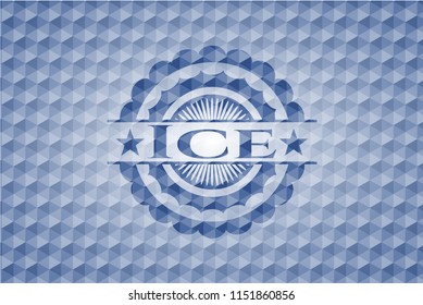 Ice blue hexagon emblem.