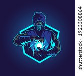 Ice Blue Ninja vector illustration symbol insignia
e-port style emblem.