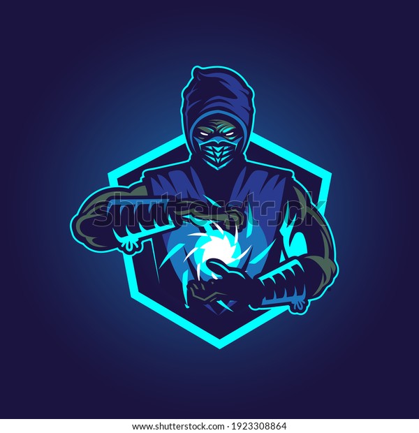 Ice Blue Ninja Vector Illustration Symbol Stock Vector Royalty Free