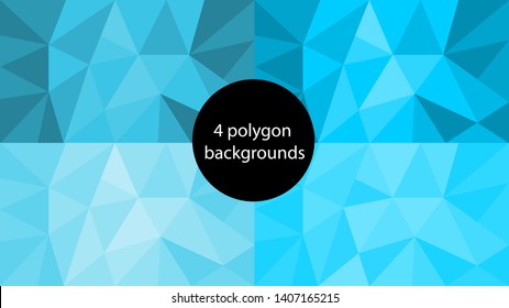 Ice Blue Polygonal Abstract Backgrounds. Vector Illustration. Backdrop Format: 1920*1080