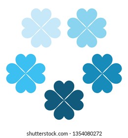 A ice blue set of clover leaves, a symbol of luck, poker symbol icon