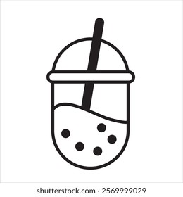 ice boba or bubble drink icon vector