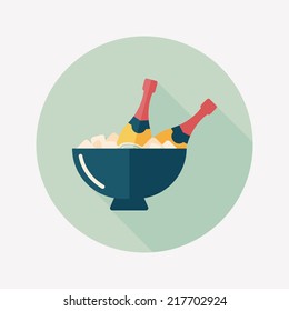 Ice bottle flat icon with long shadow,eps10