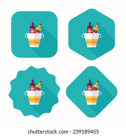 Ice bottle flat icon with long shadow, eps10