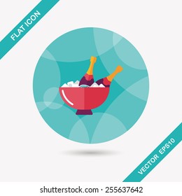 Ice bottle flat icon with long shadow,eps10