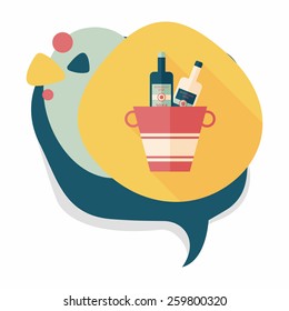 Ice bottle flat icon with long shadow,eps10