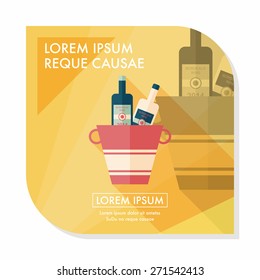 Ice bottle flat icon with long shadow,eps10
