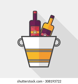 Ice bottle flat icon with long shadow,eps10