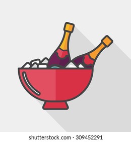 Ice bottle flat icon with long shadow, eps10