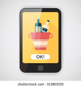 Ice bottle flat icon with long shadow,eps10