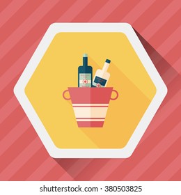 Ice bottle flat icon with long shadow,eps10