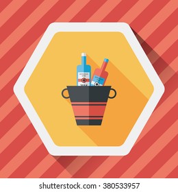 Ice bottle flat icon with long shadow,eps10