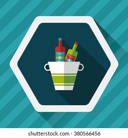 Ice bottle flat icon with long shadow,eps10