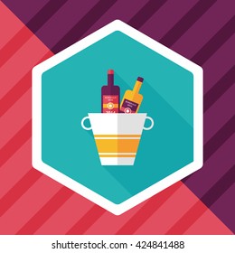 Ice bottle flat icon with long shadow,eps10
