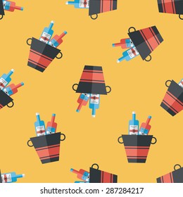 Ice bottle flat icon,eps10 seamless pattern background