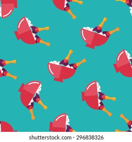 Ice bottle flat icon,eps10 seamless pattern background