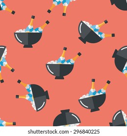 Ice bottle flat icon,eps10 seamless pattern background