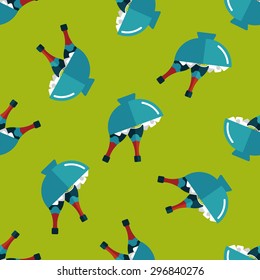 Ice bottle flat icon,eps10 seamless pattern background