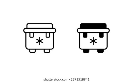Diseño de icono de Ice Box con ilustración de fondo blanco