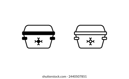 Ice Box Icon Design mit weißem Hintergrund Stock Illustration