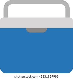 Ice box icon. Handheld refrigerator sing. Ice cooler symbol. Freezer box. Ice cream refrigerator. flat style.