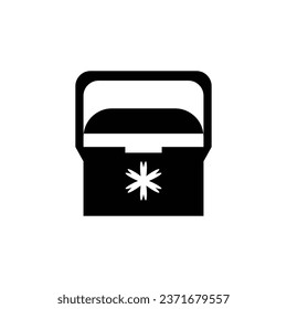 Ice box icon silhouette design template isolated