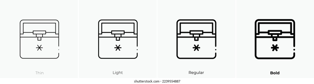 Eiskasten-Symbol. Thin, hellrosa und feines Design einzeln auf weißem Hintergrund
