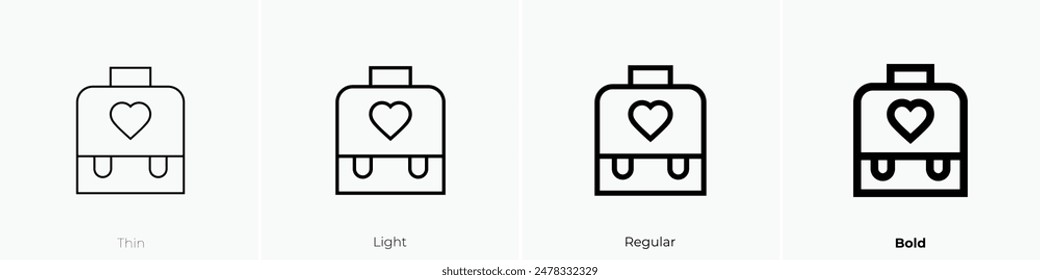 ice box icon. Thin, Light Regular And Bold style design isolated on white background