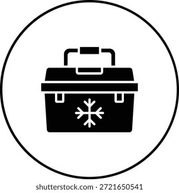 Icono de Vector de la caja de hielo. Se puede utilizar para aplicaciones de impresión, móviles y de Web.