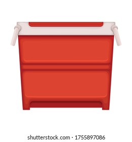Icono vectorial de caja de hielo.Icono vectorial de caricatura aislado en la caja de hielo de fondo blanco.