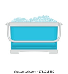 Ice box vector icon.Cartoon vector icon isolated on white background ice box.