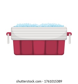 Ice box vector icon.Cartoon vector icon isolated on white background ice box.