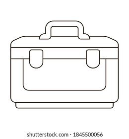 Ice box vector icon.Outline vector icon isolated on white background ice box.
