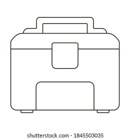 Icono vectorial de caja de hielo.Icono vector de contorno aislado en el cuadro de hielo de fondo blanco.