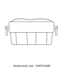 Icono vectorial de caja de hielo.Icono vector de contorno aislado en el cuadro de hielo de fondo blanco.