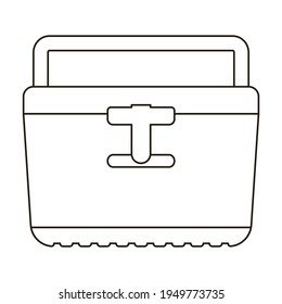 Ice box vector icon.Outline vector icon isolated on white background ice box.